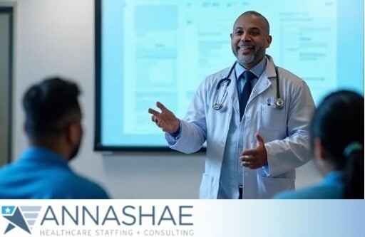 Cybersecurity in healthcare seminar is led by a healthcare professional.