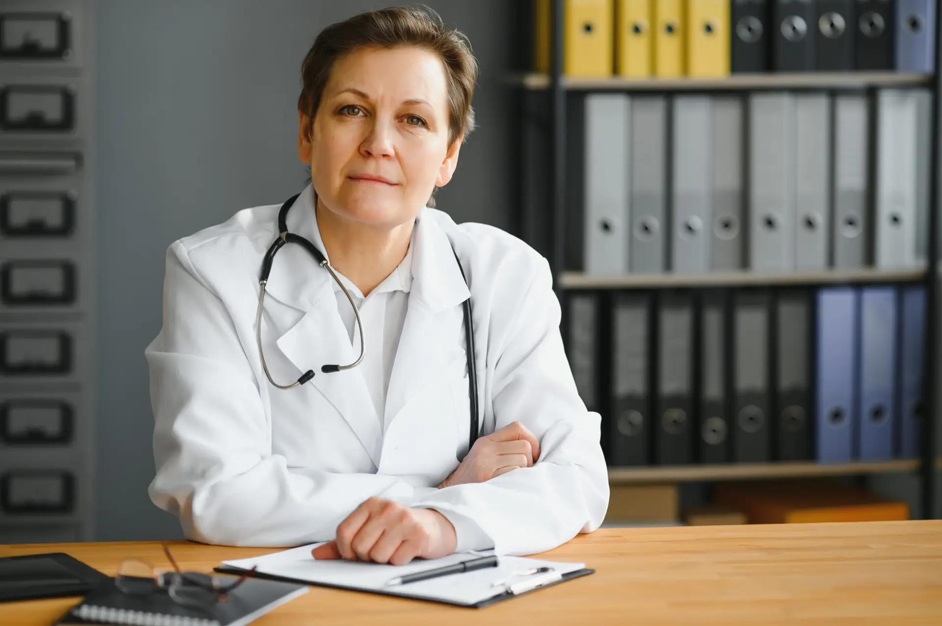 Portrait of a middle aged female doctor